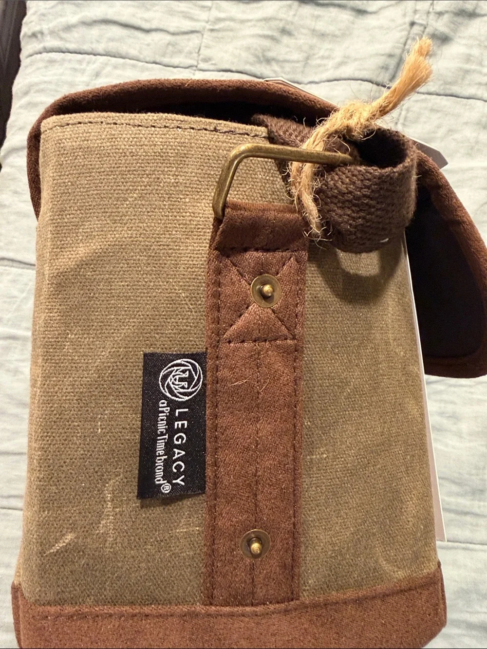 Legacy Waxed Canvas Duffel Beer Caddy - Olive and Brown